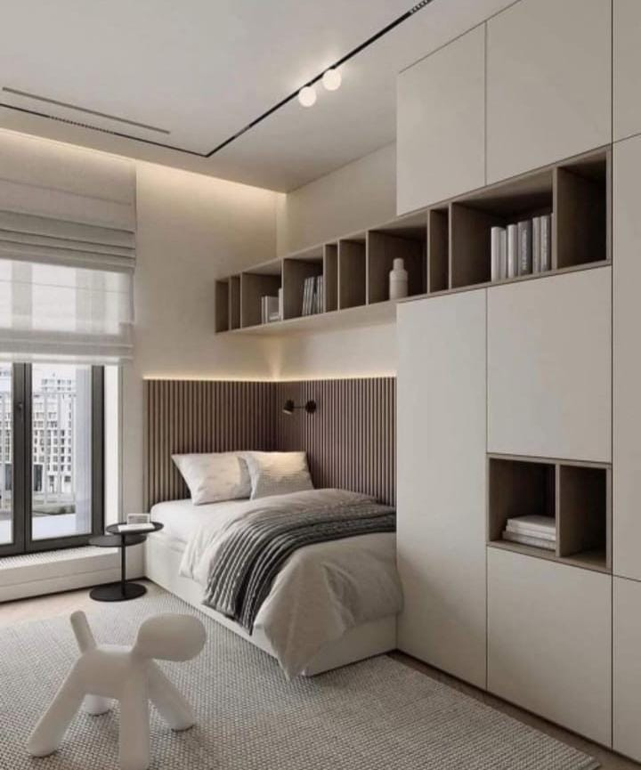 Chambre avec rangements